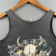 Vintage 3D Emblem Wolf Tank Top Mens Large Black Faded Sleeveless Biker Sturgis