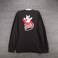 District Custom Ink Men’s Team Indy T-Shirt Large Long Sleeve Black Crew Neck
