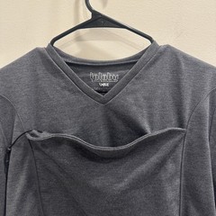 Lalabu Dad Shirt Short Sleeve Baby Wearing Tee Gray Postpartum Maternity Large