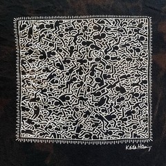 Uniqlo X Keith Haring T Shirt Mens Size Medium Black Bleach Dye Pop Art Artist