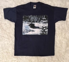 Vintage Graphic Tshirt Winter Scene Single Stitch Snowy Trees Creek 90s Size XL