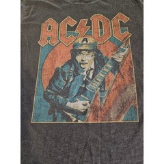 AC/DC Graphic T-Shirt Mens Large Gray High Voltage 1976 European Tour Band Tee