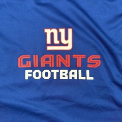 Y2K Reebok New York Giants Athletic T-Shirt Mens XL NFL Royal Blue Red PlayDry