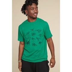 Machine Wash Cold T-Shirt Unisex Adults Size L Green Dinosaur Chart