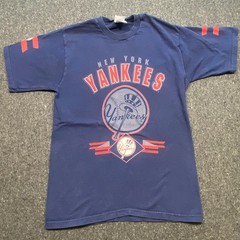 Pro Player New York Yankees TShirt Sz L Mens Navy 90s Vintage 1998 MLB Baseball