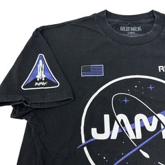 RUFNEK Space Jam Jordan 11 Sneaker Black Short Sleeve Shirt Hip Hop Size Large