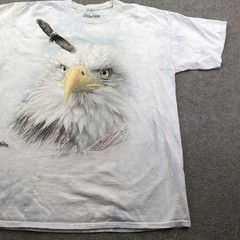 The Mountain Shirt Mens XL White Bald Eagle Graphic Tee Nature Bird Wildlife