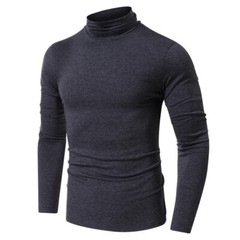 Zonbailon men’s t-shirt high collar bottomed shirt long sleeve slim fit Autumn