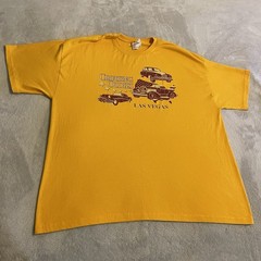 Vintage Shirt Men 2XL Yellow Y2K Las Vegas Car Workout Streetwear Crew Neck Tee