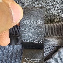Claiborne Shirt Mens Large Gray Ribbed Knit Stretch Crew Neck Casual Long Sleeve