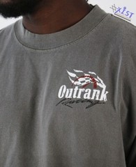 OUTRANK “ALL GAS” ULTRA HEAVY WEIGHT OVERSIZED SNEAKER T-SHIRT Cement Grey