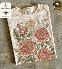 Retro Rose Graphic Romantic Comfort Tee