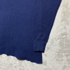 Vintage 90s Northwest Territory Thermal Henley Shirt XL Navy Waffle Made In USA