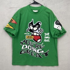 First Row Shirt Mens Green Lg spring break Double sided Streetwear Y2K Varsity
