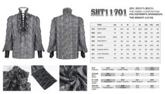 Devil Fashion Men Coffee Retro Lace-Up Long Sleeve Shirt Adjustable Rope Blouse