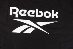 Reebok Mens 2XL Black White Identity Big Stacked Logo Short Sleeve T-Shirt NWT