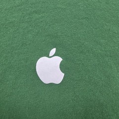 Apple Shirt Mens Medium Green 100% Cotton Logo Tee Crewneck T Shirt Casual