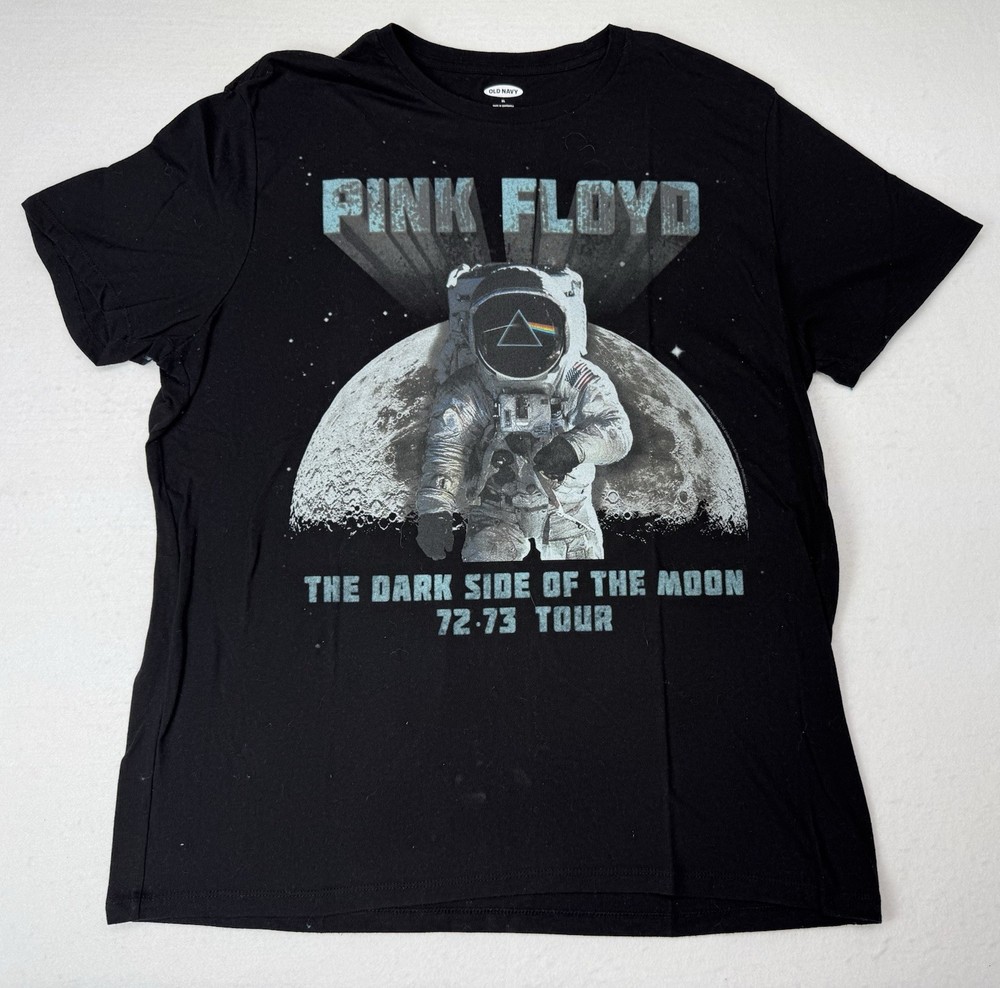 Old Navy Pink Floyd Dark Side of the Moon 72-73 Tour Graphic Tee Black Size XL