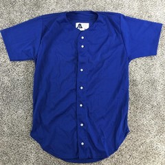 Vintage Sports Belle Shirt Mens Medium Royal Blue Button Mesh Baseball Jersey