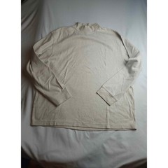 Saddlebred Mens Mock Neck Long Sleeve Shirt Oatmeal Heather Cotton Size Large