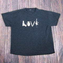 Love Weapons Graphic Shirt Mens Large Black Grenade Rifle Knife Tee Tactical