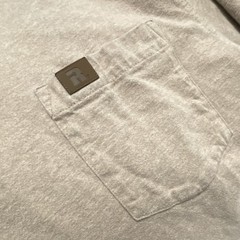 Wrangler Riggs Workwear Henley Shirt Mens Large Beige Pockets Long Sleeve 🌵🪸