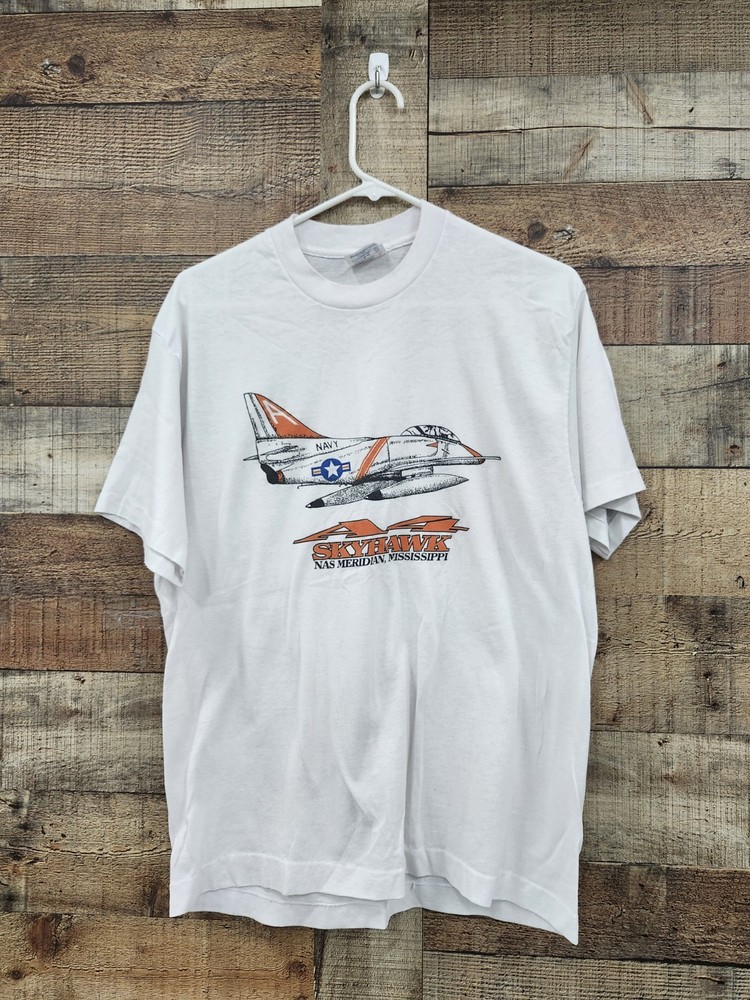 Vintage Sky Hawk A4 Army Navy Single Stitch T shirt sz XL