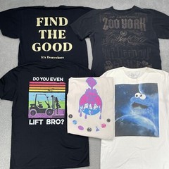 T Shirt Lot of 5 Mens Large Zoo York + Mix Brands Surf Skate Y2K Grapic Academia