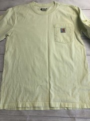 Carhartt Shirt Mens Medium Yellow Long Sleeve Pocket Logo Tagless Relaxed Fit
