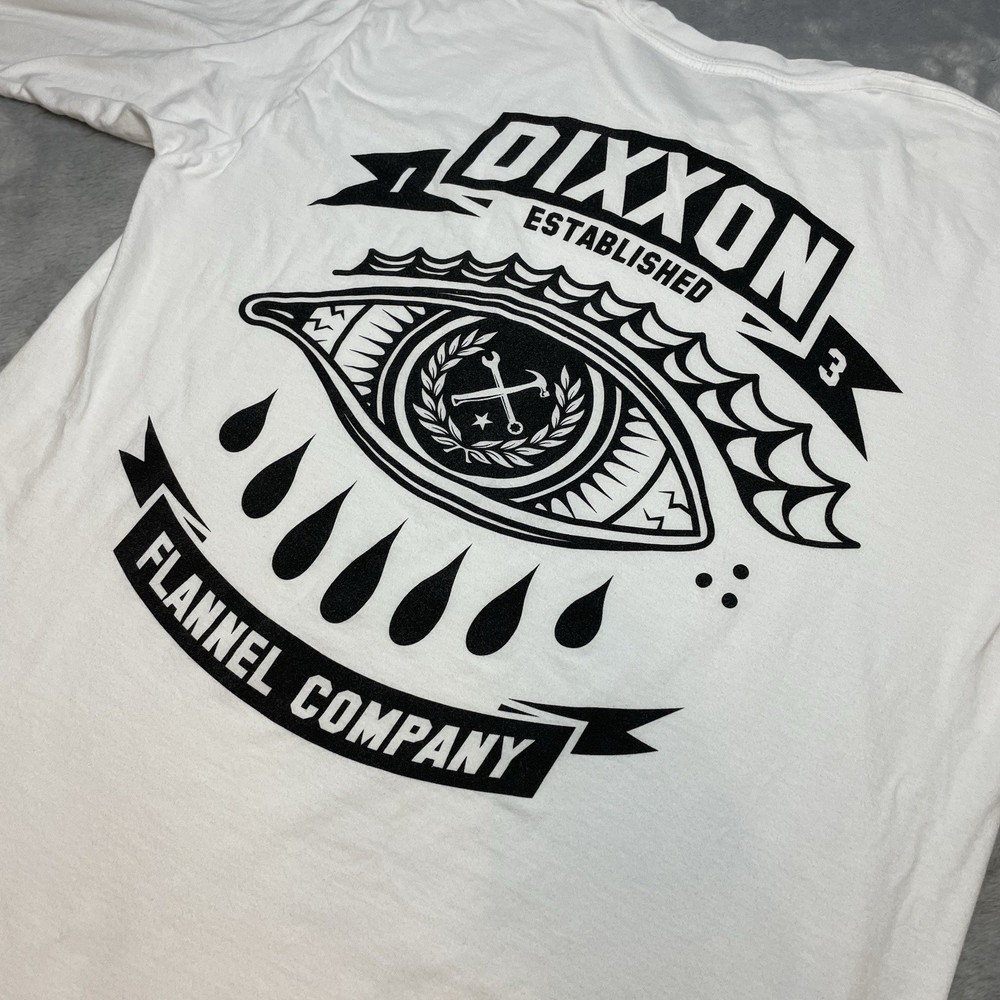 Dixxon Flannel Live Fast Fear Nothing Tee T-Shirt Size L White Long Sleeve