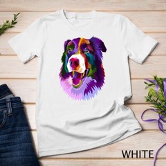 Border Collie Pop Art Portrait Colorful For Dog Owners Unisex T-shirt