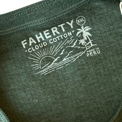 Faherty Cloud Cotton Long Sleeve Henley Shirt Mens XXL Deep Fern Heather NWT