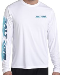 Salt Zone t shirt long sleeve microfiber saltwater fishing uv upf 50+ Mako Shark