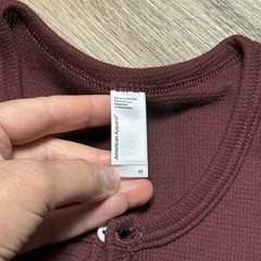 Vtg Y2K American Apparel Maroon Burgundy Thermal Henley Dexter Kill Shirt M
