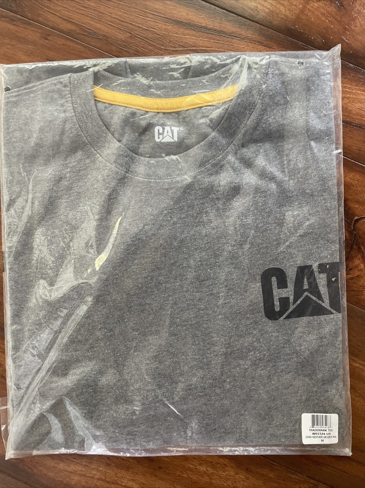 CAT Caterpillar Men Trademark Short Sleeve Medium T-Shirt Gray Free Shipping