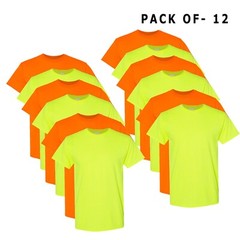 12 Pack Work Safety Orange Green GILDAN HighVisibility Shirts Safety Reflective