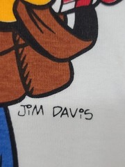 Vintage 1991 Garfield Odie Camping Shirt OSFA Single Stitch Jumbo Print Tee