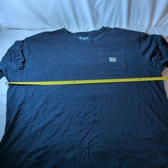 Carhartt Shirt Mens 2XL Blue Short Sleeve Pocket Tee Loose Fit Logo Free Ship!