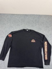 Harley-Davidson Shirt Mens 3XL Black Long Sleeve Skull Pirate Graphic Back Print