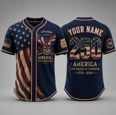 America 250th Anniversary Baseball Jersey, Custom Name Jersey, 4th of July Gift
