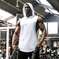 Men’s Muscle Hoodies Sleeveless Tank Tops Gym Fitness Running Sport Vest T-Shirt