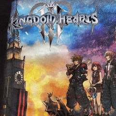 Kingdom Hearts III Disney Square Enix Graphic T-Shirt Black Large Gamer Anime