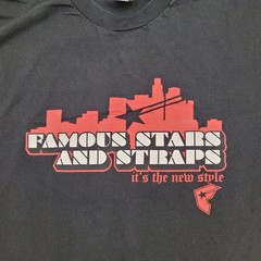 Vintage Y2K Famous-Stars-And-Straps Shirt 2XL 25×29 Black