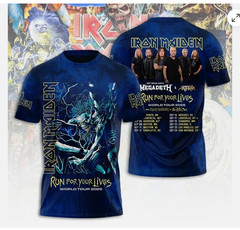 Iron 1Maiden 3D Apparel 2026 Tour Run For Your Lives Shirt Unisex S-3XL