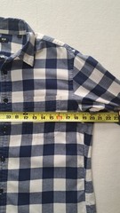 Uniqlo Flannel Shirt Mens M Blue White Buffalo Check Long Sleeve Button Down