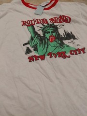 Rolling Stones New York City 1972 T-Shirt XXL White Ringer Tee Statue Liberty