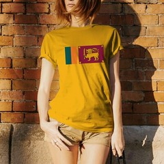 Sri Lanka Flag – Classic Country Home Souvenir National Pride T Shirt – Gold