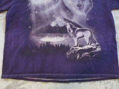 Vintage Wolf Pack Wolves Full Moon Shirt Mens XL Purple Black Howling AOP 3D