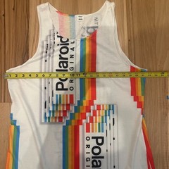 Polaroid Originals Graphic Tank Top Men’s Large Rainbow Stripe Retro White Tee