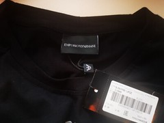 Emporio Armani Black Men’s cotton T-Shirt EA Glossy print,Size M*L*XL*2XL,3XL